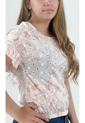 Blusa Para Mujer Manga Corta Rosado Marca L&H