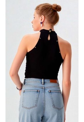Blusa Para Mujer Manga Sisa Negro Marca L&H Ref. 4R412129