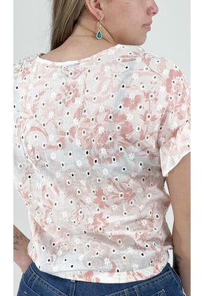 Blusa Para Mujer Manga Corta Rosado Marca L&H