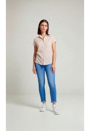 Blusa Para Mujer Manga Corta Beige Marca L&H Ref. 1F412688