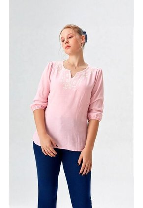 Blusa Para Mujer Manga 3/4 Rosado Marca L&H Ref. 1F412694