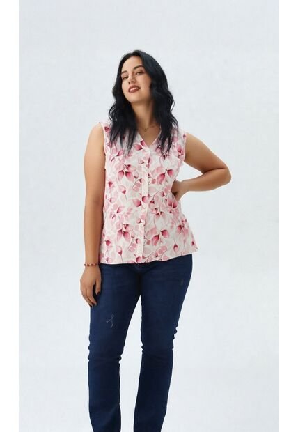Blusa Para Mujer Manga Sisa Rosado Marca L&H Ref. 1F412698