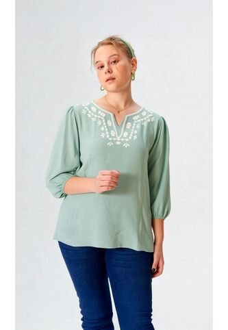 Blusa Para Mujer Manga 3/4 Verde Marca L&H Ref. 1F412694 L&H
