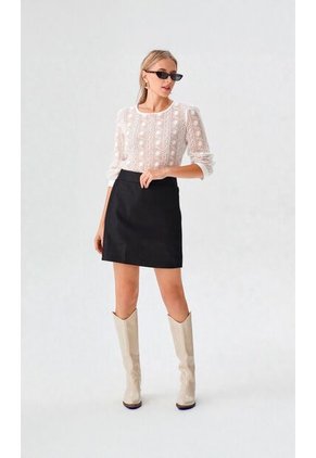 Blusa Para Mujer Manga 3/4 Beige Marca L&H Ref. 1F412718