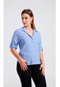 Blusa Para Mujer Manga Corta Azul Marca L&H Ref. 2J412265 de L&H