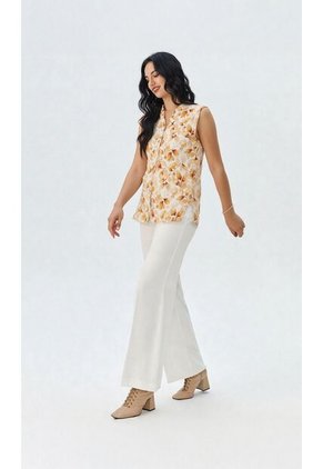 Blusa Para Mujer Manga Sisa Mostaza Marca L&H Ref. 1F412698