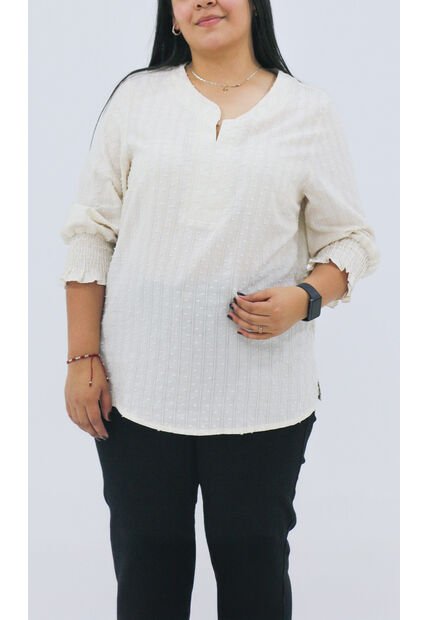 Blusa Para Mujer. Manga 3/4 Beige Marca L&H Ref. 1F612231