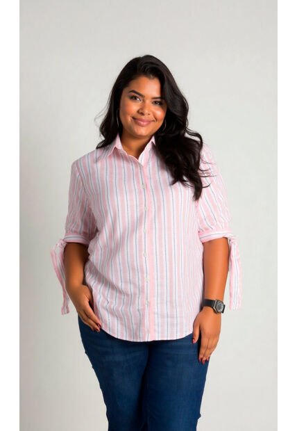 Blusa Para Mujer. Manga Corta Rosado Marca L&H Ref. 1F612233