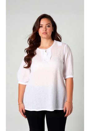 Blusa Para Mujer. Manga Corta Blanco Marca L&H Ref. 1F612227