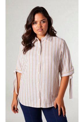 Blusa Para Mujer. Manga Corta Beige Marca L&H Ref. 1F612233