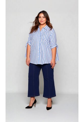 Blusa Para Mujer. Manga Corta Azul Marca L&H Ref. 1F612233 L&H