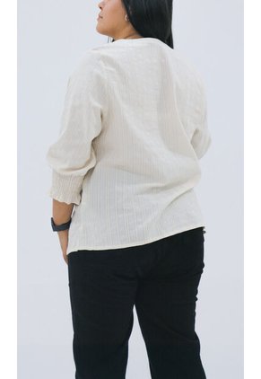 Blusa Para Mujer. Manga 3/4 Beige Marca L&H Ref. 1F612231