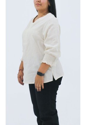 Blusa Para Mujer. Manga 3/4 Beige Marca L&H Ref. 1F612231