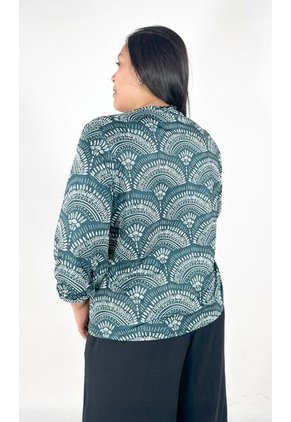 Camiseta Para Mujer. Manga 3/4 Verde Marca L&H Ref. 1F609181