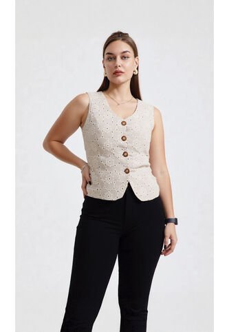 Chaleco Para Mujer Beige Marca L&H Ref. 1G425002 L&H