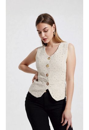 Chaleco Para Mujer Beige Marca L&H Ref. 1G425002