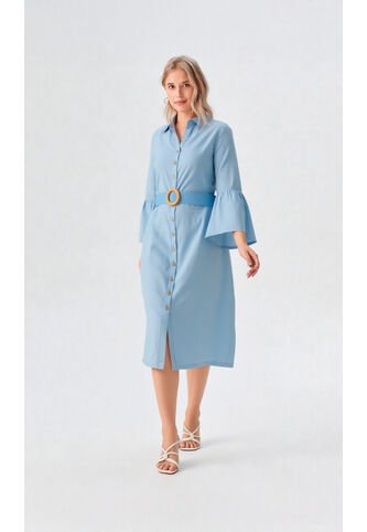 Vestido Para Mujer Azul Claro Marca L&H Ref. 1Y417029 L&H