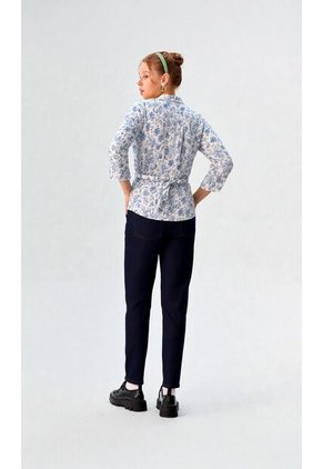 Blusa Para Mujer Manga 3/4 Azul Marca L&H Ref. 1F412717