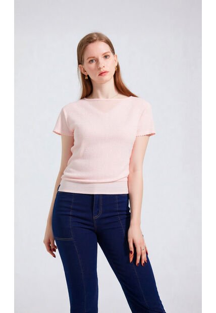 Camiseta Para Mujer Manga Corta Rosado Marca L&H Ref. 2J409103