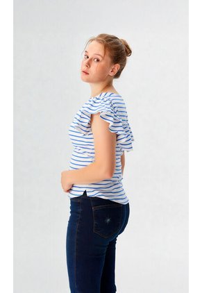 Camiseta Para Mujer Manga Corta Azul Marca L&H Ref. 2J409102