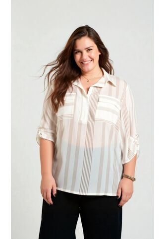 Blusa Para Mujer. Manga 3/4 Beige Marca L&H Ref. 1F612224 L&H