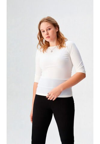 Camiseta Para Mujer Manga 3/4 Blanco Marca L&H Ref. 2J409110 L&H