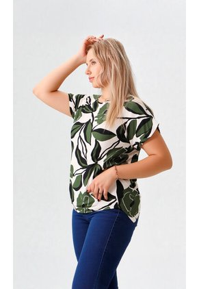 Camiseta Para Mujer Manga Corta Verde Marca L&H Ref. 2J409109