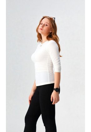 Camiseta Para Mujer Manga 3/4 Blanco Marca L&H Ref. 2J409110