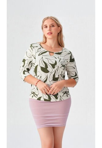 Camiseta Para Mujer Manga 3/4 Verde Marca L&H Ref. 2J409112 L&H