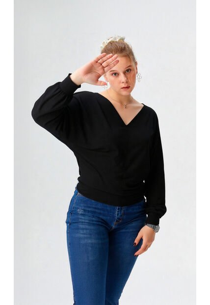 Camiseta Para Mujer Manga 3/4 Negro Marca L&H Ref. 2J409113