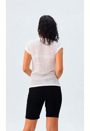 Camiseta Para Mujer Manga Corta Blanco Marca L&H Ref. 2J409107