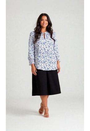 Blusa Para Mujer. Manga 3/4 Azul Marca L&H Ref. 1F612225