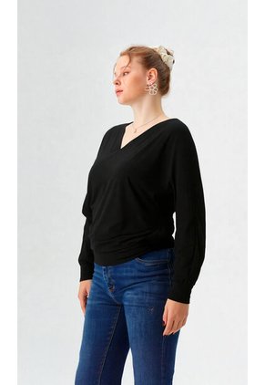 Camiseta Para Mujer Manga 3/4 Negro Marca L&H Ref. 2J409113