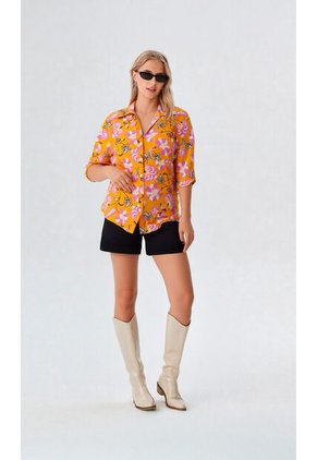 Blusa Para Mujer Manga Corta Amarillo Marca L&H Ref. 2J412270