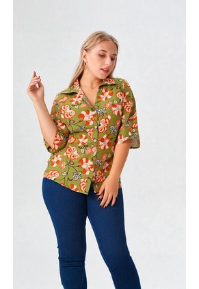 Blusa Para Mujer Manga Corta Verde Marca L&H Ref. 2J412270
