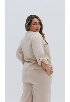 Blusa Para Mujer. Manga 3/4 Beige Marca L&H Ref. 1F612230