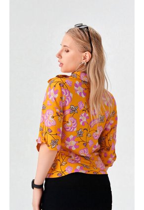 Blusa Para Mujer Manga Corta Amarillo Marca L&H Ref. 2J412270