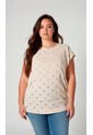 Camiseta Para Mujer. Manga Corta Beige Marca L&H Ref. 2J609088 de L&H