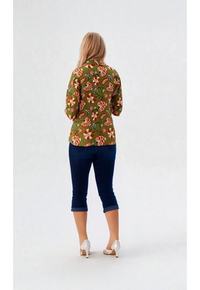 Blusa Para Mujer Manga Corta Verde Marca L&H Ref. 2J412270