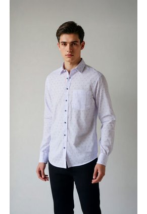 Camisa Para Hombre Manga Larga Blanco Marca L&H Ref. 4Ed101004