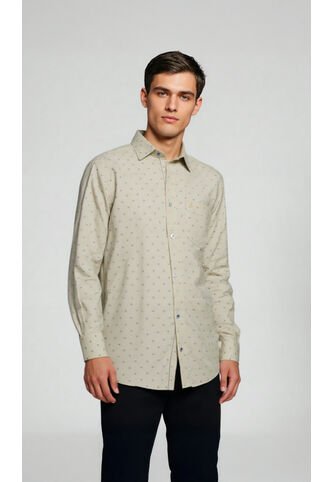 Camisa Para Hombre Manga Larga Beige Marca L&H Ref. 4Ed101004 L&H