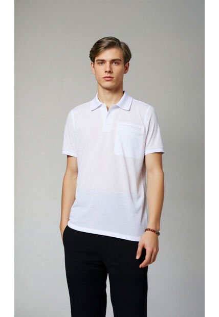Polo Para Hombre Blanco Marca L&H Ref. 4Q109182