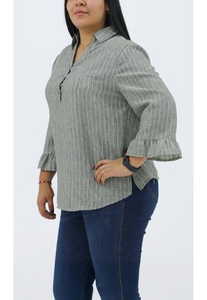 Blusa Para Mujer. Manga 3/4 Verde Marca L&H Ref. 5P612100