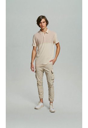 Polo Para Hombre Beige Marca L&H Ref. 4K109112