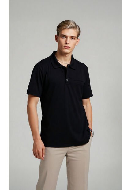 Polo Para Hombre Negro Marca L&H Ref. 4Q109182
