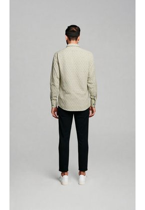 Camisa Para Hombre Manga Larga Beige Marca L&H Ref. 4Ed101004