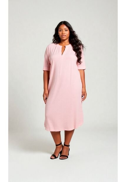 Vestido Para Mujer. Manga Corta Rosado Marca L&H Ref. 1Y617016