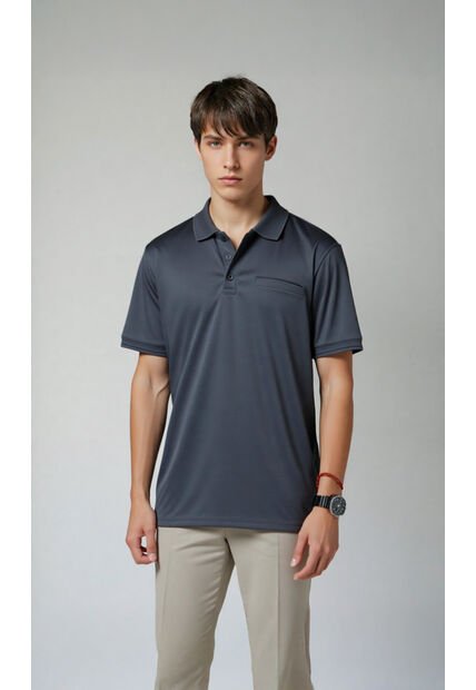 Polo Para Hombre Gris Oscuro Marca L&H Ref. 4Q109182