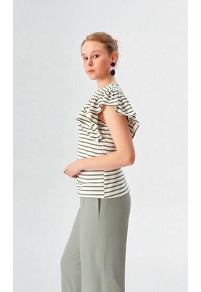 Camiseta Para Mujer Manga Corta Verde Marca L&H Ref. 2J409102