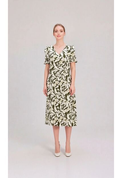 Vestido Para Mujer Manga Corta Verde Marca L&H Ref. 1Y417032